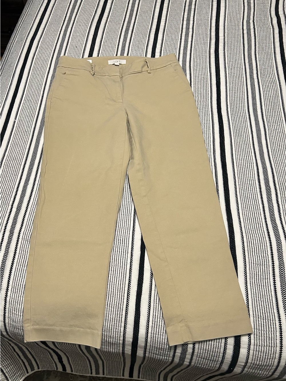 LOFT Riviera Slim Pants in Khaki Beige